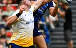 Louis Bielle-Biarrey (D) lors de la victoire de Bordeaux-Bègles en finale de la Champions Cup de rugby face aux Irlandais du Leinster, le 23 mai 2026 à Bilbao