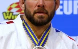 Cyrille Maret en argent en -100 kg aux Championnats d'Europe, à Tel-Aviv, le 28 avril 2018