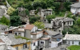 Vue des ruines de la maison Lolomani à Gjirokastra, le 15 juin 2018 en Albanie