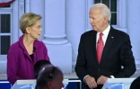 Les candidats démocrates Elizabeth Warren et Joe Biden lors de la primaire démocrate pour la présidentielle américaine lors d'un débat télévisé à Atlanta, en Géorgie, le 20 novembre 2019