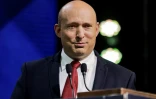 Naftali Bennett, leader du parti israélien "Nouvelle Droite" prend la parole lors d?une conférence organisée à Jérusalem le 15 mars 2021