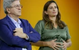 Le fondateur de LFI Jean-Luc Mélenchon et la secrétaire nationale des Ecologistes Marine Tondelier à Paris le 27 août 2026