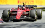 La Ferrari de l'Espagnol Carlos Sainz, 2e du GP du Canada, le 19 juin 2022 à Montréal