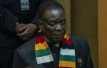 Le président du Zimbabwe Emmerson Mnangagwa, le 15 février 2025 à Addis Abeba, en Ethiopie