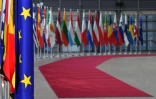 Les drapeaux de l'Union européenne et d'Etats membres à Bruxelles le 13 mai 2019