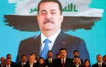 Le Premier ministre irakien, Mohamed Chia al-Soudani (c) lors d'un meeting de campagne avant les élections législatives, le 7 novembre 2025 à Bagdad