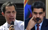 Photo montage créé le 25 janvier 2019 de Juan Guaido (g) qui s'est autoproclamé président du Venezuela et du président en titre Nicolas Maduro
