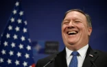 Le secrétaire d'Etat américain, Mike Pompeo, donne une conférence de presse au siège de l'Otan à Bruxelles, le 27 avril 2018