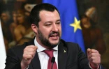 Le ministre de l'Intérieur et vice-Premier ministre Matteo Salvini lors d'une conférence de presse à Rome le 17 janvier 2019
