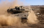 Des chars israéliens en manoeuvre sur le plateau du Golan annexé, le 9 novembre 2023
