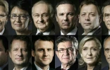 Montage de portraits créé le 30 janvier 2017 de dix candidats à l'élection présidentielle déclarés à l'époque