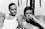 Alain Delon aux côtés de Romy Schneider dans "La Piscine" , le 6 septembre 1968 à Cannes 