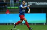 L'attaquant caennais Andy Delort, buteur sur penalty face Ă l'OGC Nice au stade Michel d'Ornano, le 31 janvier 2016