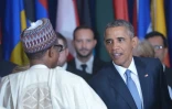 Le président Barack Obama et le président nigérian Muhammadu Buhari le 28 septembre 2015 à l'Onu à New York 