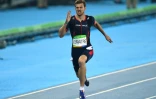 Christophe Lemaitre en demi-finale du 200 m lors des Jeux de Rio, le 17 août 2016