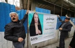 Une affiche de campagne de la candidate réformiste iranienne Afifeh Abedi à Abuzar, ville située au sud de Téhéran, le 26 février 2024