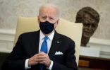 Le président américain Joe Biden dans le Bureau ovale de la Maison Blanche, le 3 mars 2021 à Washington
