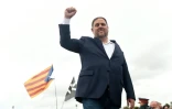 L'indépendantiste catalan Oriol Junqueras le 23 juin 2021 à Sant Joan de Vilatorrada, après sa sortie de prison