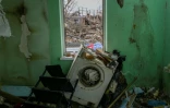 L'intérieur d'une maison détruite par les forces russes à Bachtanka près de Mykolaïv, sud de l'ukraine, 