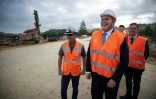 Le ministre des Transports, Philippe Tabarot, visite le chantier de l'autoroute A69 Ă Cuq Toulza, le 5 septembre 2025