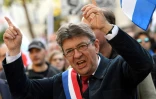 Jean-Luc Mélenchon durant une manifestation de la France insoumise à Paris le 23 septembre 2017