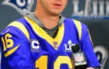 Jared Goff des Los Angeles Rams en conférence de presse, le 30 janvier 2019 à Atlanta