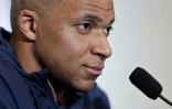 L'attaquant et capitaine de l'équipe de France Kylian Mbappé lors d'une conférence de presse avant le match des qualifications à l'Euro 2024 contre Gibraltar, à Nice, France, le 17 novembre 2023