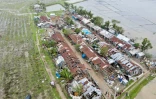 Des maisons endommagées par le cyclone Remal à Patuakhali, au Bangladesh le 28 mai 2024