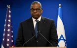 Le ministre américain de la Défense Lloyd Austin lors d'une conférence de presse à Tel Aviv, le 18 décembre 2023 en Israël