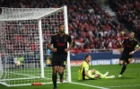 La joie de l'attaquant ivoirien de l'Ajax Amsterdam Sebastien Haller, auteur du 2e but face à Benfica, lors du 8e de finale aller de la Ligue des Champions, le 23 février 2022 au Stade de la Luz à Lisbonne