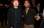 Ed Sheeran (g) et Miguel le 18 novembre 2015 Ă Los Angeles