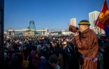 Manifestation contre la corruption dans l'industrie du charbon, le 8 décembre 2022 à Oulan-Bator, en Mongolie