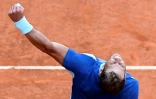 Rafael Nadal après sa victoire contre David Goffin, le 5 mai 2022 à Madrid 