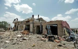 Site d'Arhab, localité située à la sortie nord de Sanaa, frappé par un raid aérien, le 23 août 2017