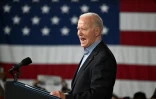 Le président américain Joe Biden lors d'un meeting de campagne à Atlanta, le 9 mars 2024 en Georgie
