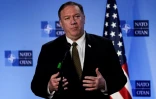 Le secrétaire d'Etat américain Mike Pompeo lors d'une conférence de presse au siège de l'Otan, le 18 octobre 2019 à Bruxelles