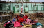 Une école de Oe Htein Kwin après un bombardement de la junte, le 12 mai 2025 en Birmanie 