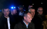 Le Premier ministre polonais Donald Tusk constate les dégâts provoqués par la tempête Boris à Glucholazy (sud-ouest de la Pologne) le 14 septembre 2024