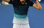 Alexander Zverev célèbre sa victoire sur Jérémy Chardy au 2e tour de l'Open d'Australie, à Melbourne, le 17 janvier 2019