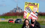 Des protestataires contre la réforme des retraites près du Mont Saint-Michel, le 7 avril 2023