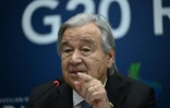 Le secrétaire général de l'ONU Antonio Guterres donne une conférence de presse à Rio de Janeiro, le 17 novembre 2024