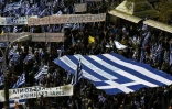 Manifestation à Athènes pour protester contre l'accord sur le nouveau nom de la Macédoine, le 20 janvier 2019 