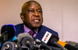 Le patron des anciens combattants du Zimbabwe, Chris Mutsvangwa, lors d'ue conférence de presse le 20 novembre 2017