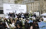 Rassemblement, le 2 avril 2017 à Paris, suite à la mort d'un père de famille chinois tué la semaine dernière par un policier
