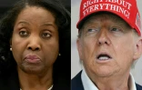 Cette combinaison d'images créées le 22 août 2025 montre la gouverneure de la Réserve fédérale américaine (Fed) Lisa Cook (g) et le président américain Donald Trump