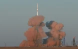 Photo diffusée par l'agence spatiale russe du décollage le 21 juillet 2021 depuis le cosmodrome de Baïkonour (Kazakhstan) de la fusée Proton-M emportant le module russe Nauka
