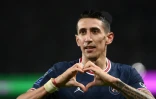 Le milieu argentin Angel Di Maria célèbre un but avec le PSG contre Lille dans le Championnat de France, à Paris, le 29 octobre 2021