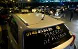 Manifestation de chauffeurs de taxi le 26 janvier 2016 à l'aéroport Charles-de-Gaulle à Roissy