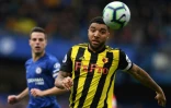 L'attaquant de Watford, Troy Deeney, lors du match de Premier League face Ă Chelsea, Ă Londres, le 5 mai 2019