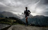 Kilian Jornet lors de l'Ultra Trail du Mont-Blanc  (UTMB) le 31 août 2018 à Saint Gervais Les Bains.